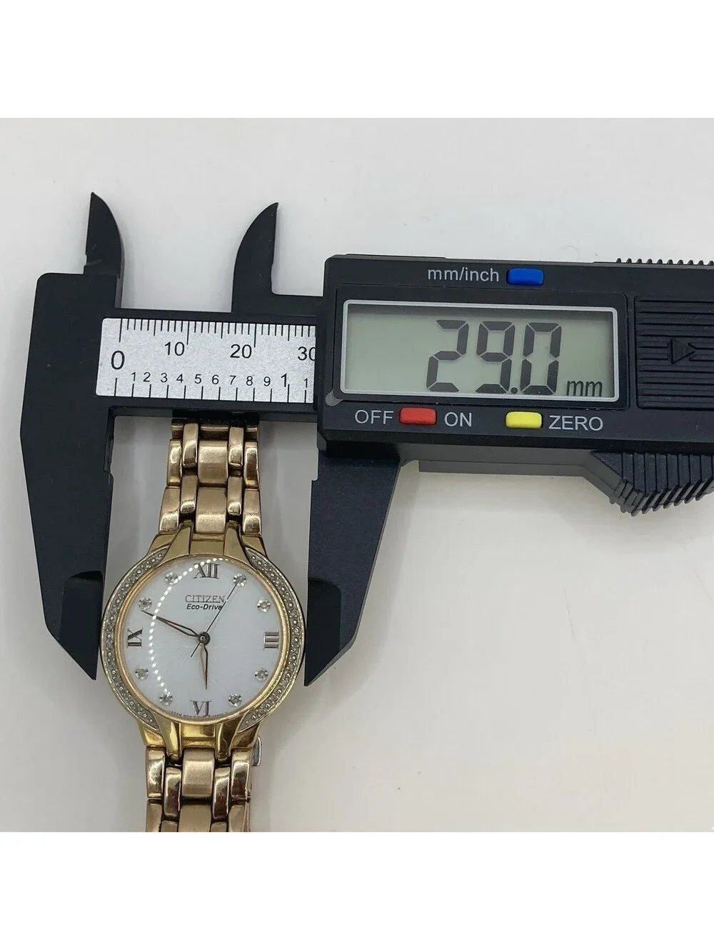 Citizen Eco-Drive Women Watch Gold Tone Diamond Accent Bezel 29mm EQ71-S085176